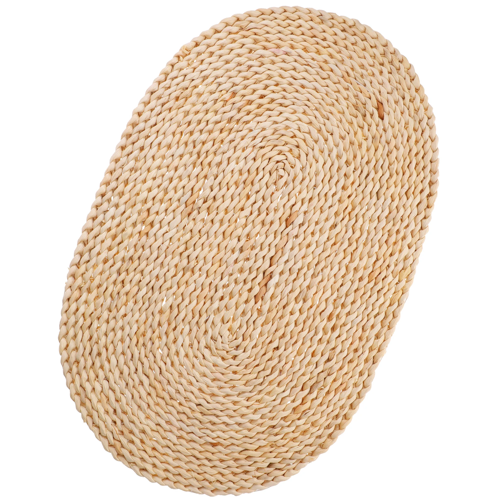 

Large Braided Tea Placemat Straw Woven Oval Rustic Dining Table Mat Heat Resistant Woven Cutlery Mat Decorative
