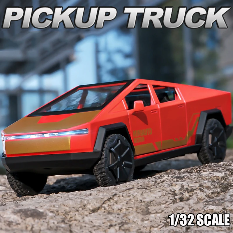 

1:32 Truck Alloy Simulation Cyber IronToy Car Model Diecasts Vehicles Pickup Car Decoration Man Kid Boys Toys Christmas Gifts