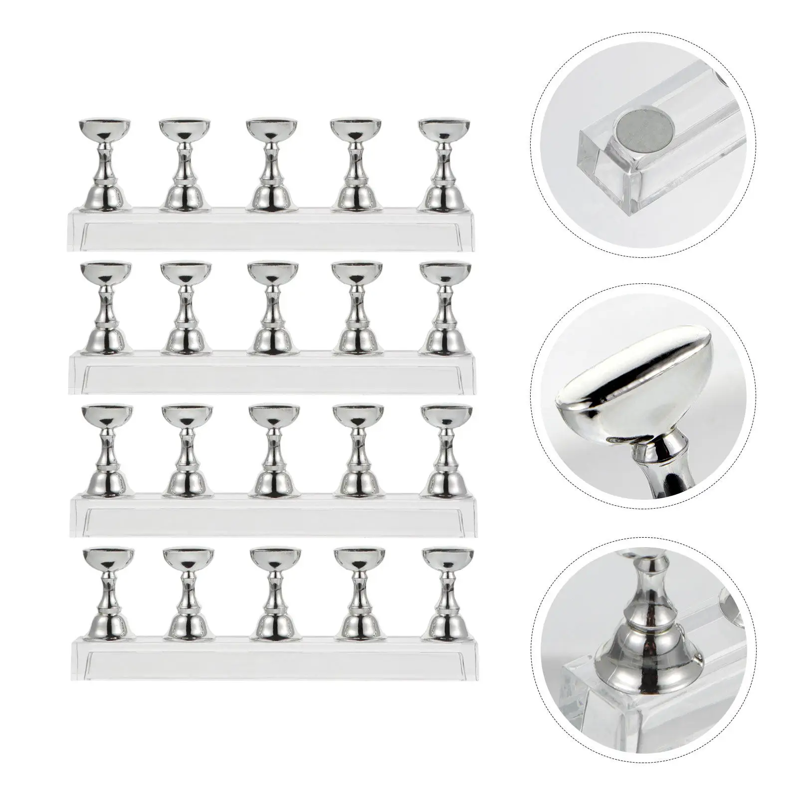 

Набор из 4 акриловых подставок для демонстрации и практики дизайна ногтей в виде шахматной доски, устойчивые, стандартного размера, для хранения и демонстрации DIY-маникюра, для использования в салонах красоты