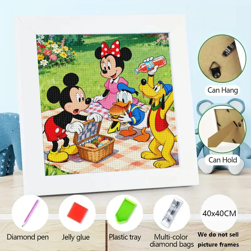 

1 шт. Disney Микки Минни Дональд Плутон друзья мультфильм пикник 5D полная дрель набор алмазной живописи, DIY Алмазное искусство вышивка крестиком Cr