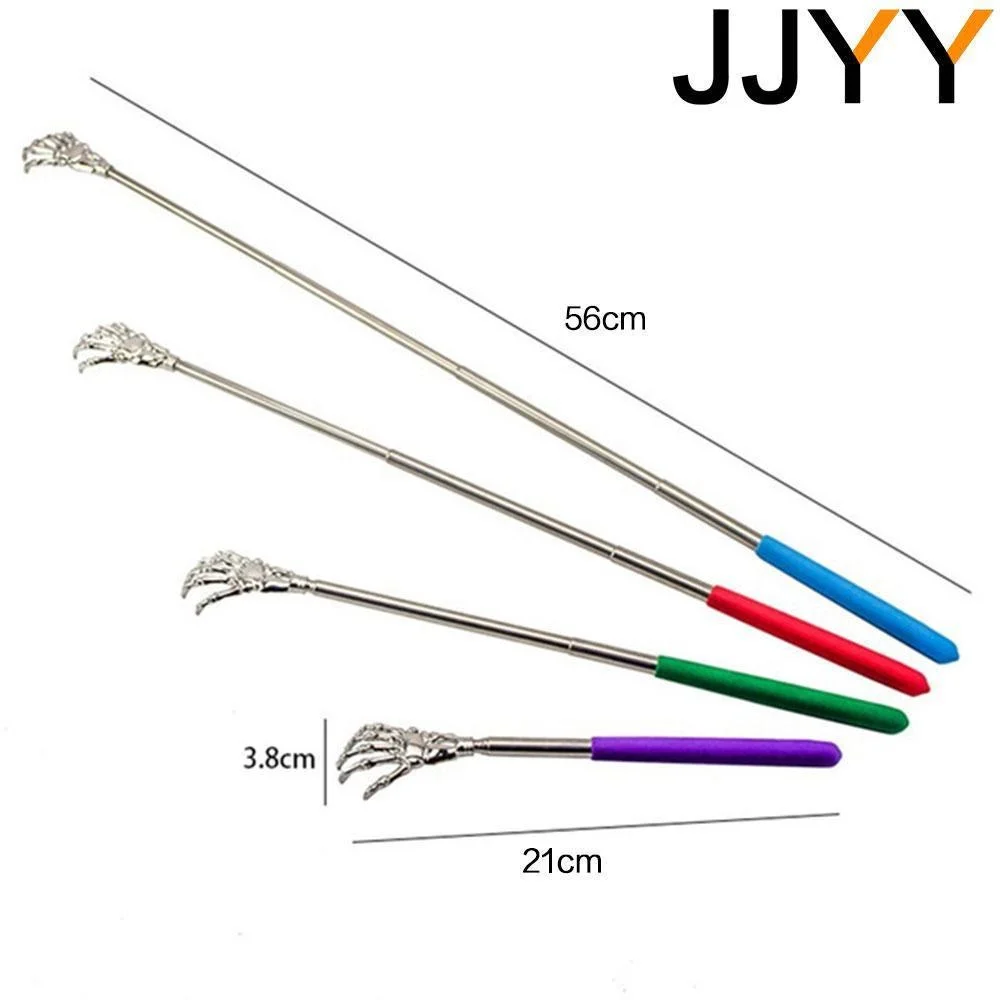 Massageador traseiro retrátil, raspador traseiro de aço inoxidável, bastão de cócoras, ferramenta de massagem portátil para relaxamento