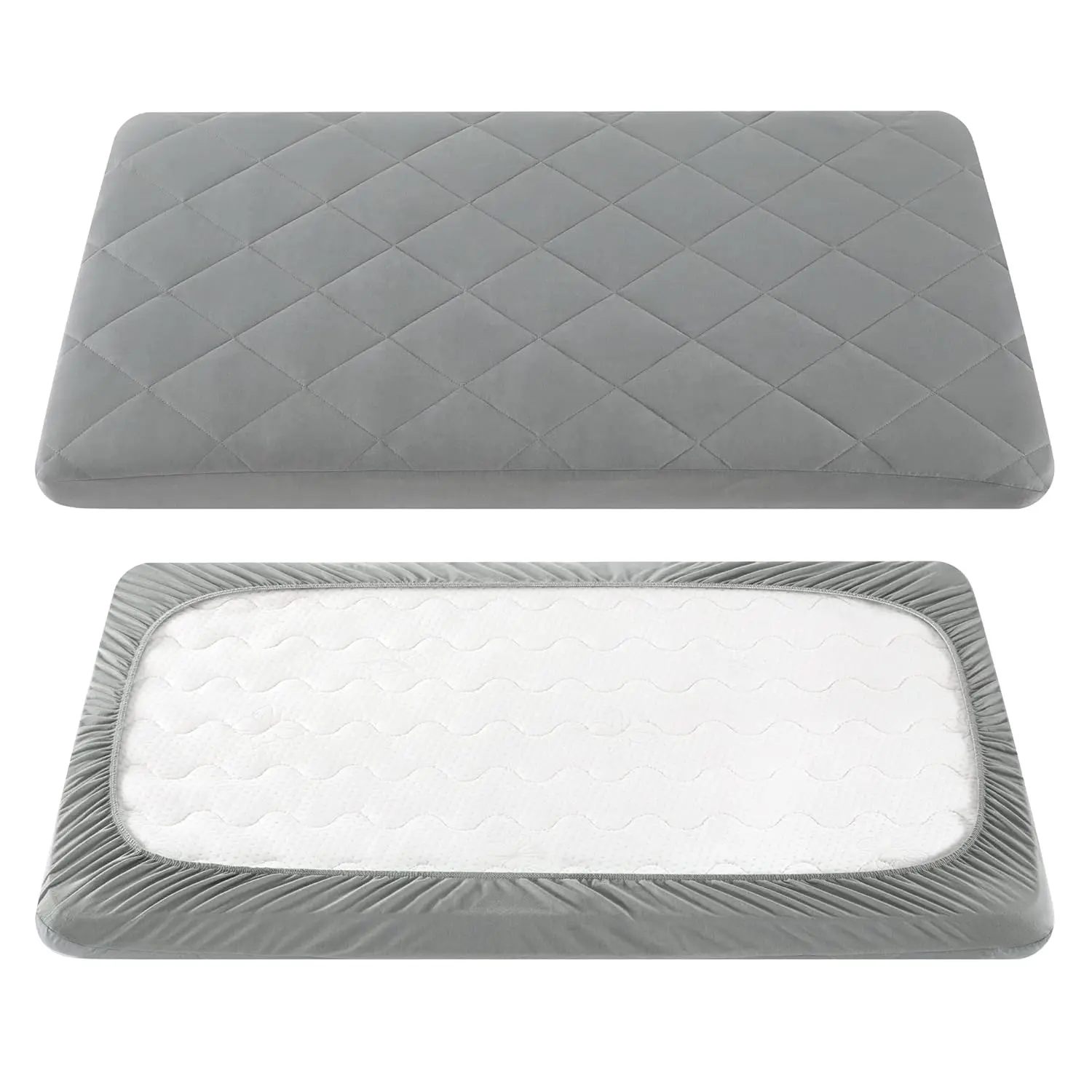 

Pa And Play Sheet - Soft Quilted Crib Cover Pad, Toddlers Mattr Protector With 1''-3'' Deep Pocket, Thi Play Yard Playpen