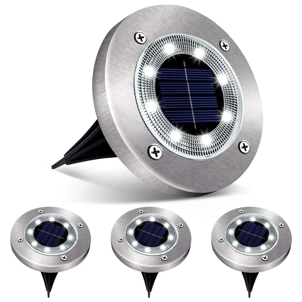 

Outdoor Solar Garden Lights 8 LED Waterproof In-Ground Light Solar Lamp Lighting for Pathway Yard Deck White/Warm White/RGB