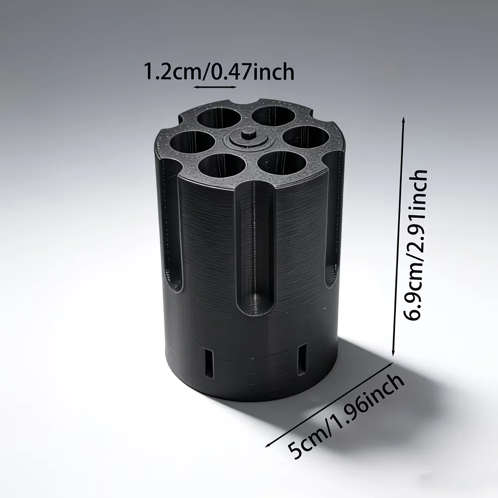 Gun Shape Pen Holder Revolver Creative Desk Storage Organizer Pencil Stand Desktop Ornament For Home Office Novelty Gift