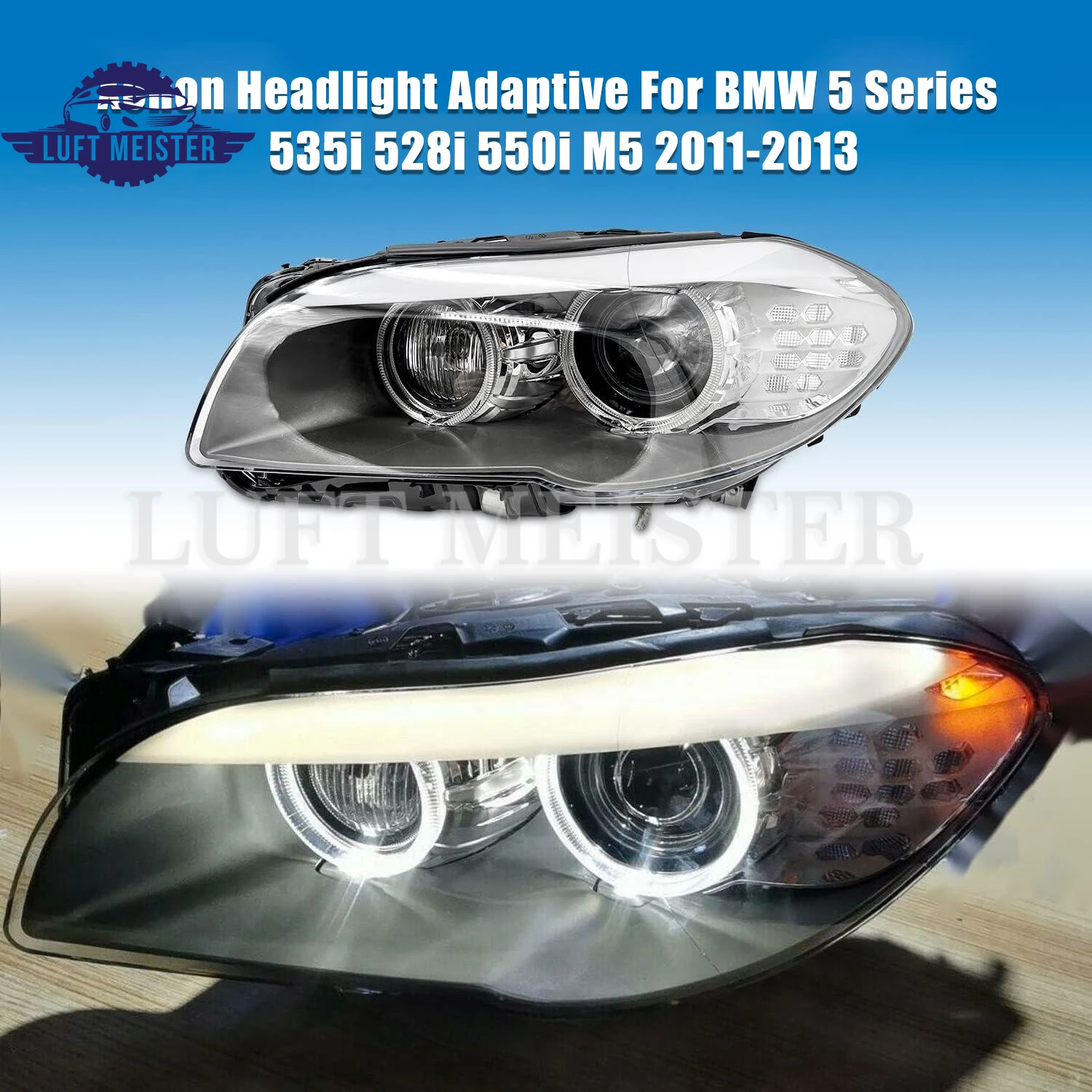 1pcs Left Right Dual Xenon Headlights For BMW 5 Series 2010-2013 63117271905 63117271907 With AFS AHL With Module&Bulb