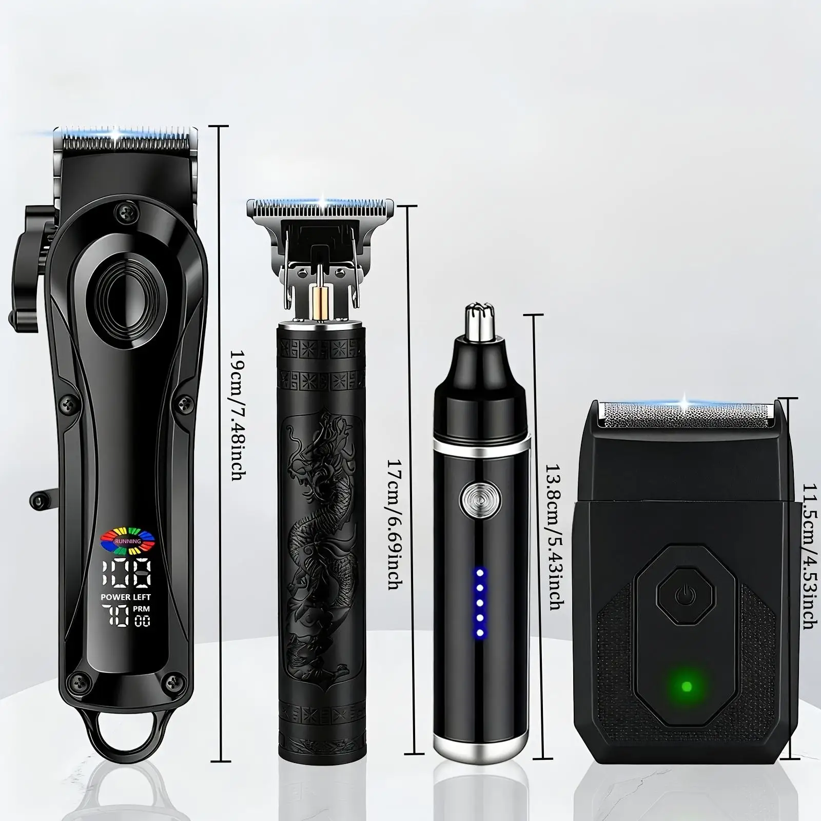 Men’s Wireless Hair Clipper and Grooming Kit, Professional Electric Hair Trimmer Set with USB Rechargeable Design and LED Digital Display, Beard Trimmer and Shaving Trimmer for Home Haircut and Barber Use, 2PCS or 3PCS Men Grooming Set Ideal Gift for