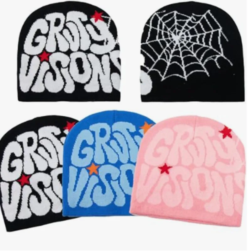 Y2k Beanie Winter Warm Hat Spider Web Beanie Warm Winter Outdoor Caps Y2k Hat for Women Men