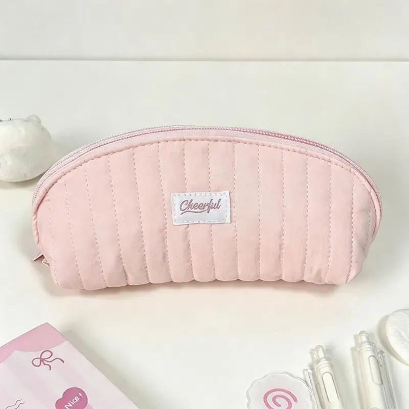 Niedliche Stifttasche mit großer Kapazität, gestepptes tragbares Federmäppchen, bonbonfarbene weiche Schreibwaren-Aufbewahrungstasche, Geschenk für Schüler. – Detail 13