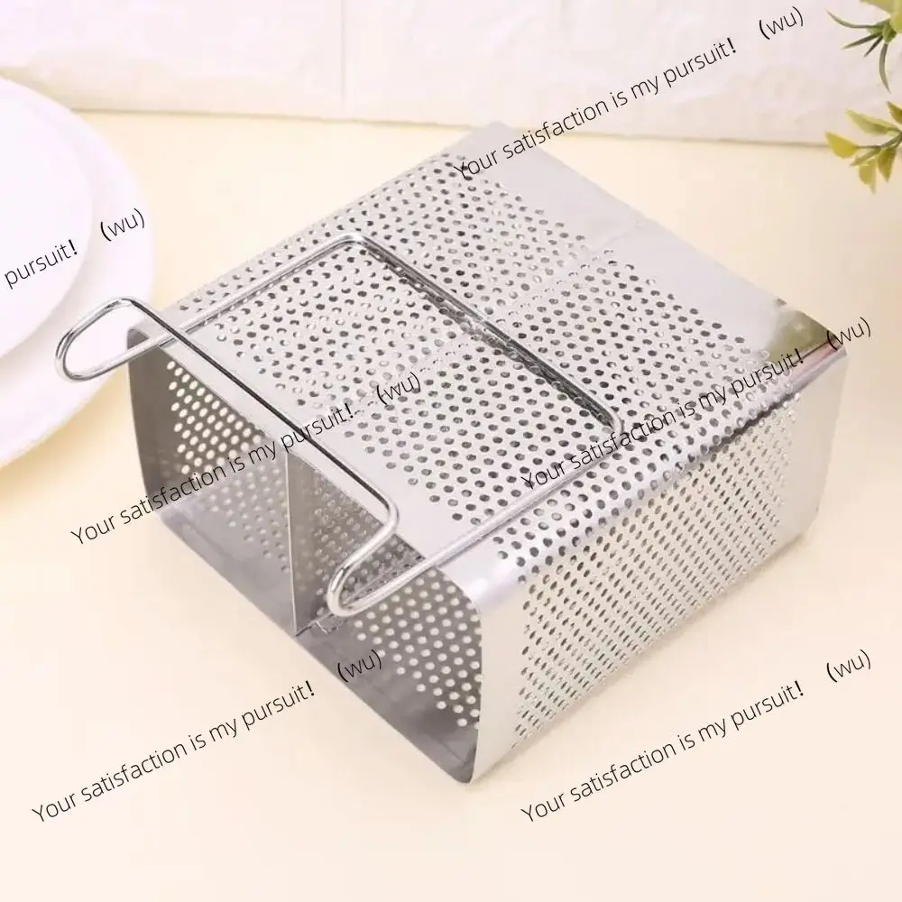 Silver Stainless Steel Chopsticks Rack Hanging with Hooks Cutlery Drying Basket Space Saving Tableware Drainer for Kitchen