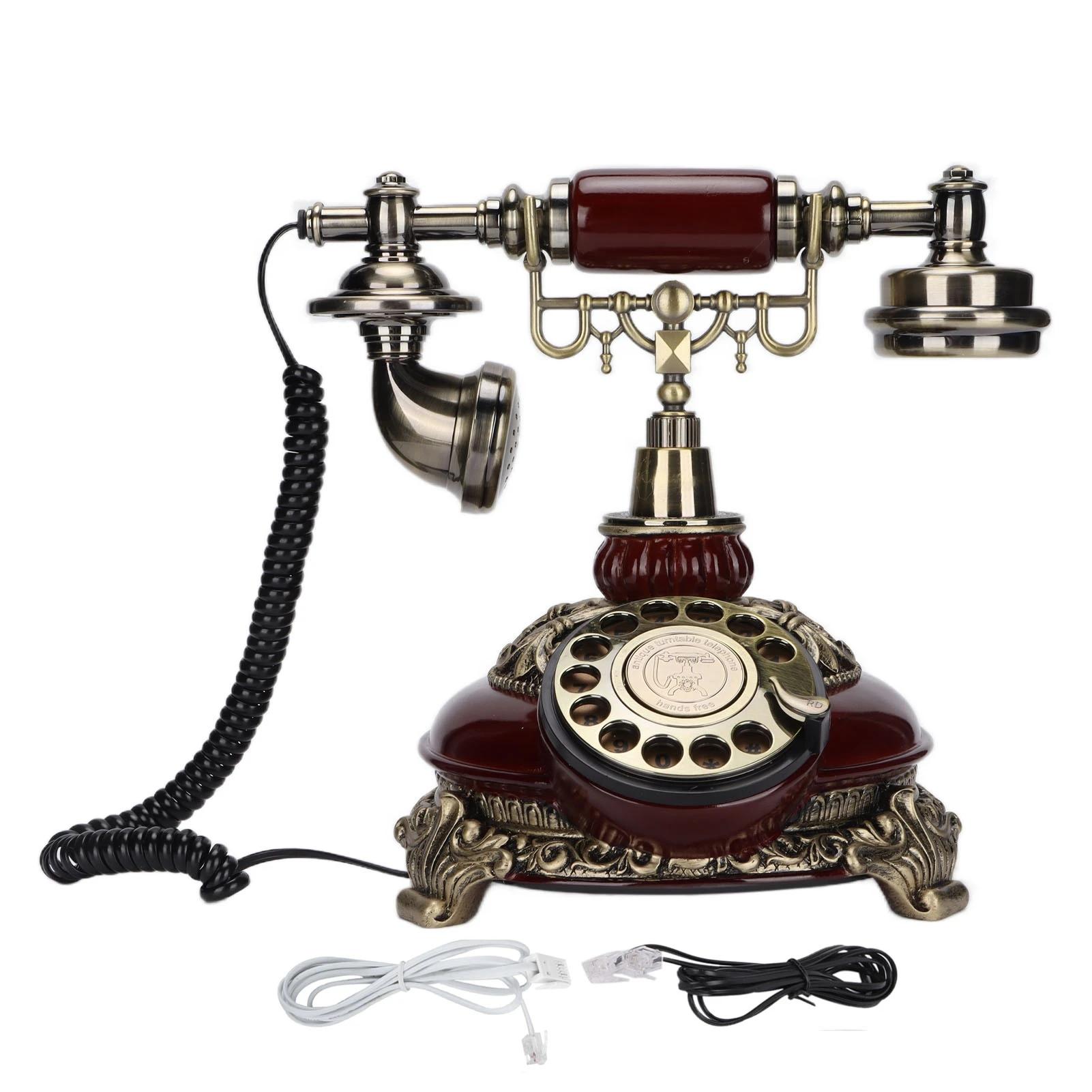 MS-8327A Royal Vintage Telephone Antique Desk Rotary Dial Handset Corded Phone for Home Office Cafe Bar Decoration