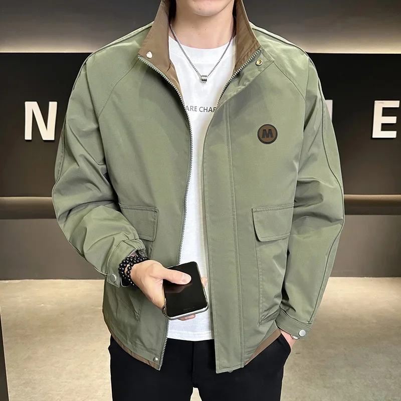 

Pop Fashion Casual Men's Workwear Jacket High Quality Breathable Comfortable Stand Collar Men Clothing Trend Hot Roupas Masculin