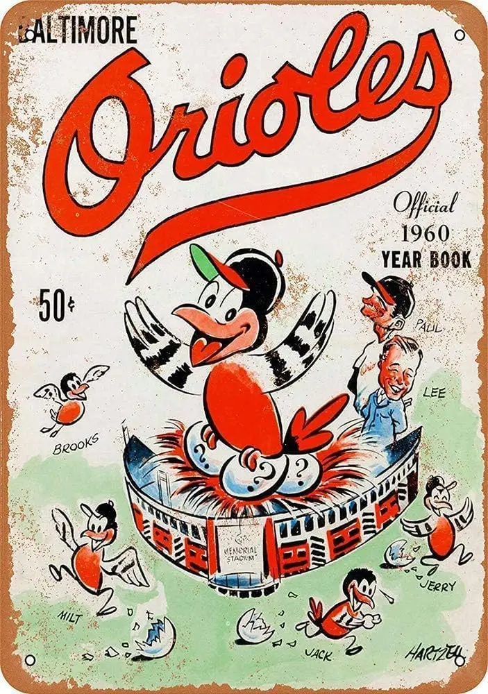 Baltimore Orioles Retro Metal Painted Art Poster Metal Iron Painting Pa Metal Tin Sign