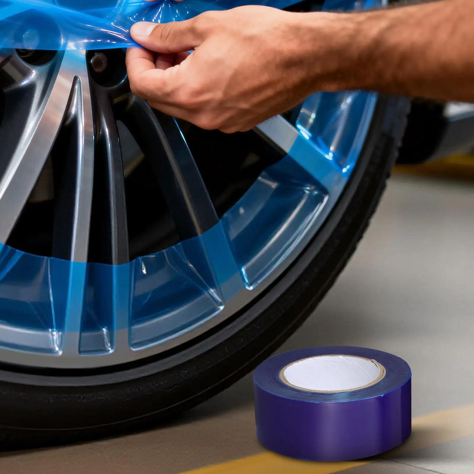 

Рулонная защитная лента для колесных дисков Pe, ярко-синяя, легко наносится, с сильной адгезией, для защиты от царапин, для обслуживания шин