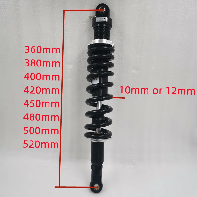 10mm 12mm spring 380mm/400mm/420mm/430mm/440mm/450mm/480mm/500mm/520mm ATV Shock Absorber for HONDA YMAHA SUZUKI Kawasaki ATV