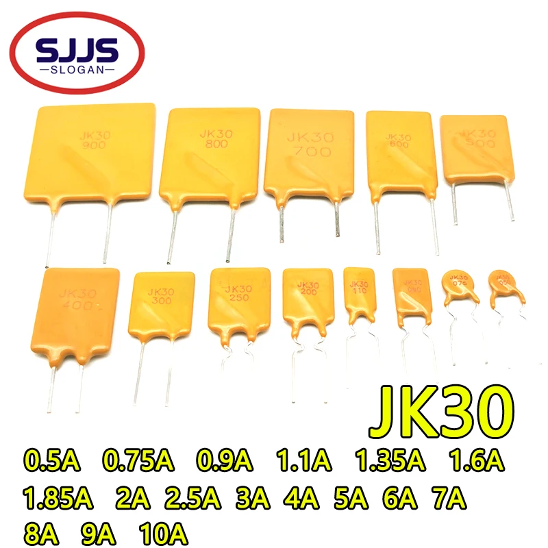 【10PCS】JK30-RUEF direct plug self-healing fuse thermistor 30V 0.9A 1.1A 1.35A 1.5A 1.6A 1.85A 2A 2.5A 3A 4A 5A 6A 7A 8A 9A 10A