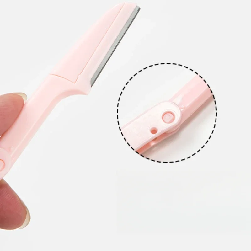 20 ชิ้น/แพ็คEyebrow Trimmer Macro Bladeผมมีดโกนสําหรับผู้หญิงแบบพกพาAnti-Scratchปลอดภัยพับสุภาพสตรีแต่งหน้าเครื่องมือ