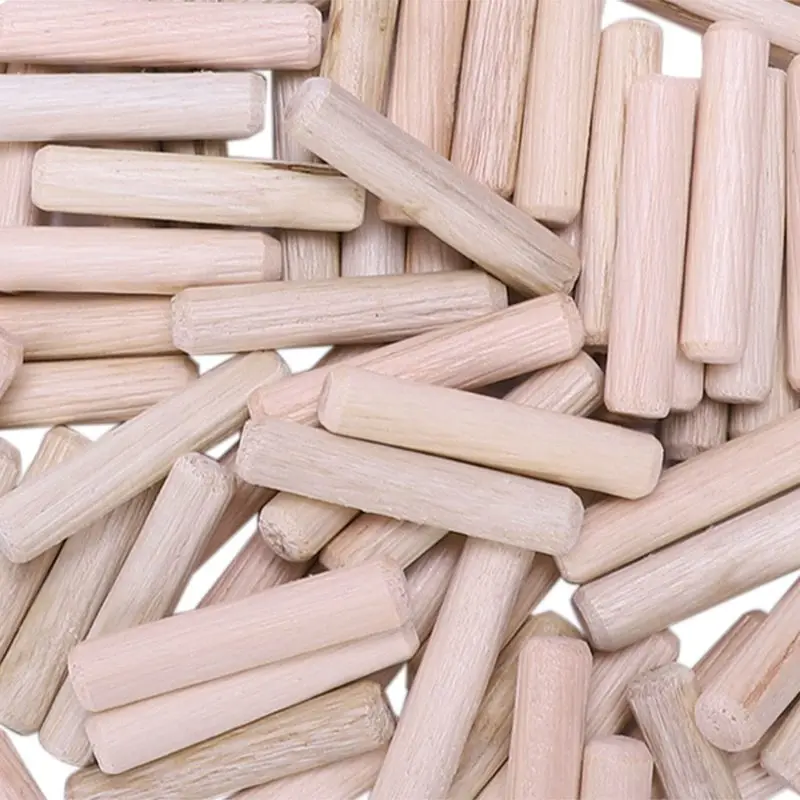 100 Pack Wooden Dowel Pins Wood Kiln Dried Fluted And Beveled