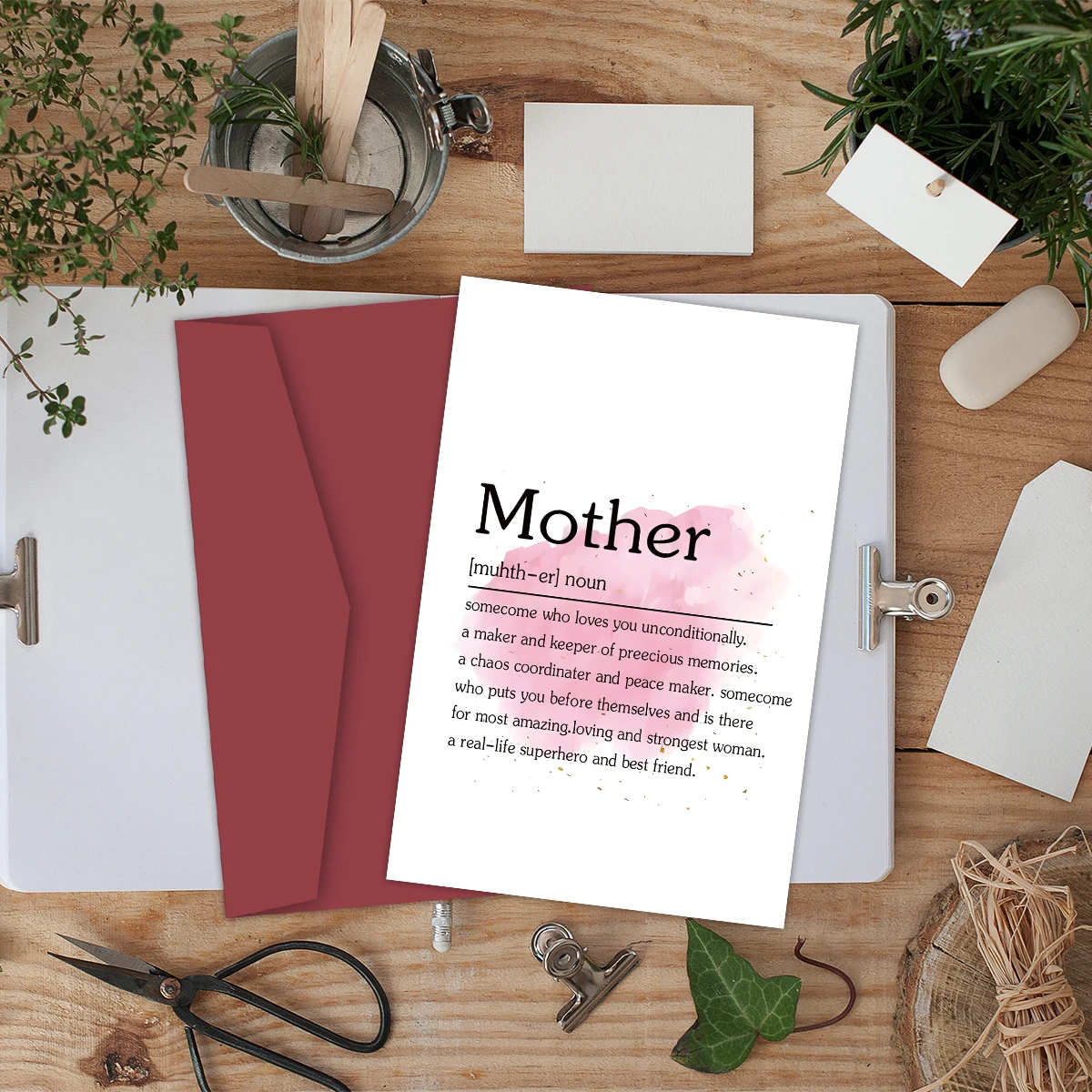 1PC Mother\'s Day Card with Envelope,Creative Birthday Card For Mom,Thank You Cards for Her,Holiday Greeting Card Gift for Mother