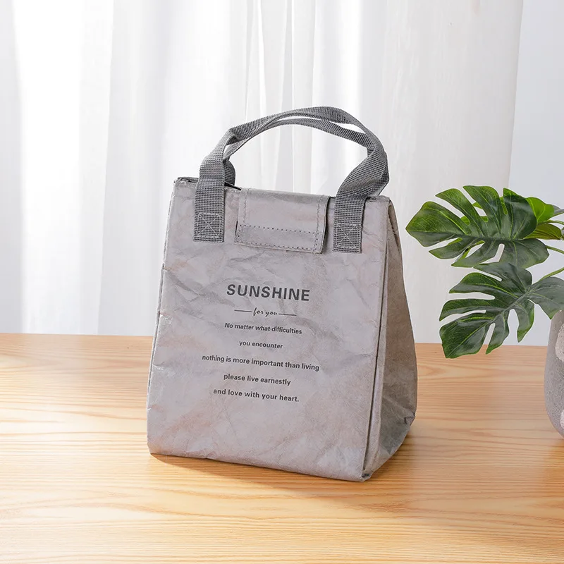 Paper Lunch Bag Waterproof Insulation Bag Aluminum Foil Portable Waterproof Storage Bag Japanese Handbag Office Worker Student