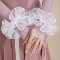 Tango Accessories White Hand Sleeves Modern Dance Accessories Red Streamers Arm Ornaments Black Ballroom Dancing Stage Wear Use