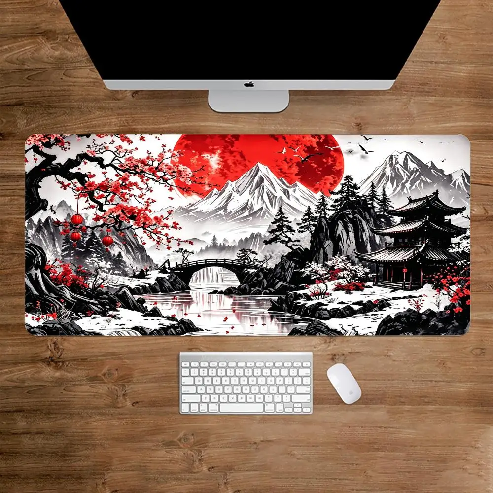 Full Moon Tower Scenery Gaming Mats Large Mousepad 900x400 Laptop Accessories Desk Interior Desk Mats Rug Mouse Mat Carpet Decor