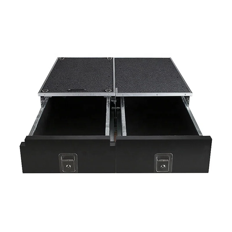 Factory outlet cargo drawers system lc105 truck bed drawer fit for Toyota Land cruiser box black 4wd storage box accessories