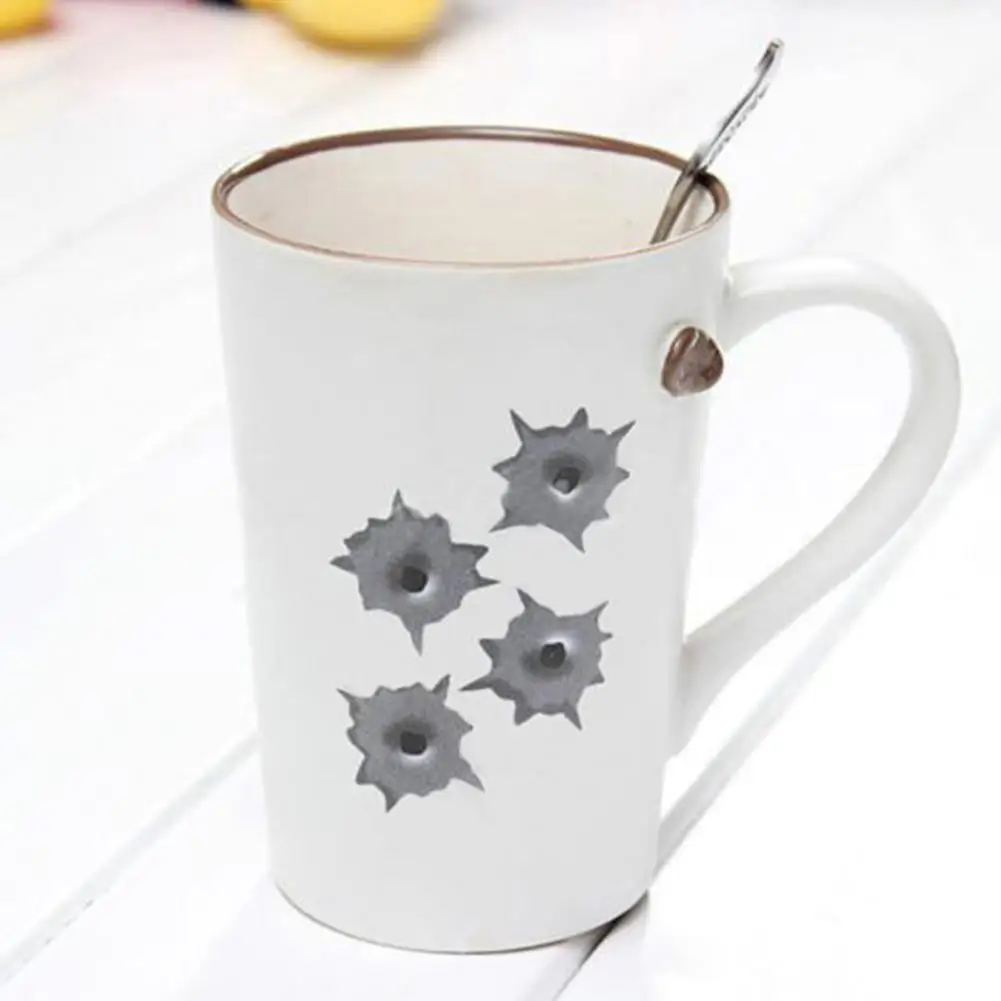 Car Styling 3D Decals Emblem Symbol Creative Personalized Stickers Fake Bullet Hole Gun Shots Funny Car Helmet Stickers