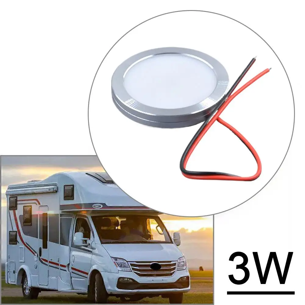 

3W Auto Dome Reading Lamp Multi-Scene Round Lights,RV Ceiling Lamp For Boat Camping Trailer Portable RV Van Ceiling U6M8