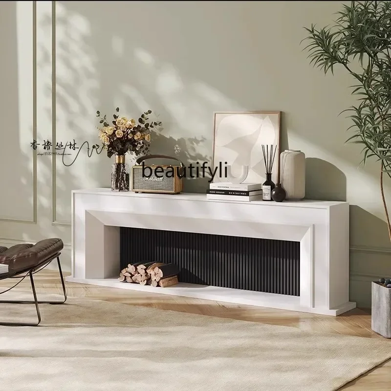 

New Arrivals cqy American-Style Solid Wood Fireplace French Living Room Floor Curio Cabinet TV Cabinet Entrance Cabinet s1001