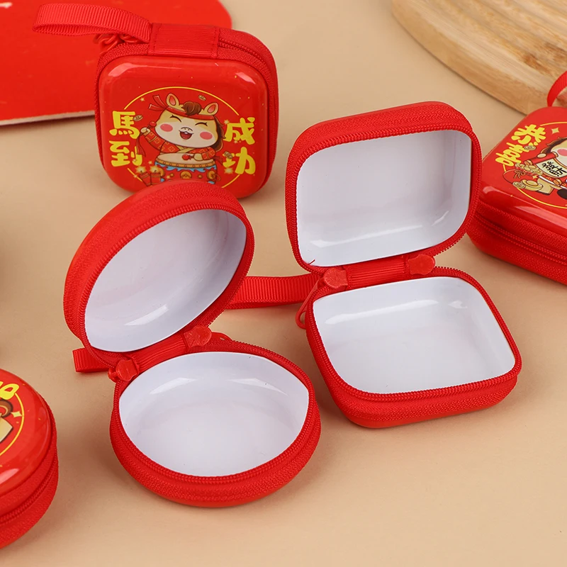 2026 سنة الحصان عملة سماعة محفظة مستديرة مربع المحفظة كابل يو اس بي حافظة للبطاقات حافظة مهرجان الربيع حفلة هدية للأطفال #5