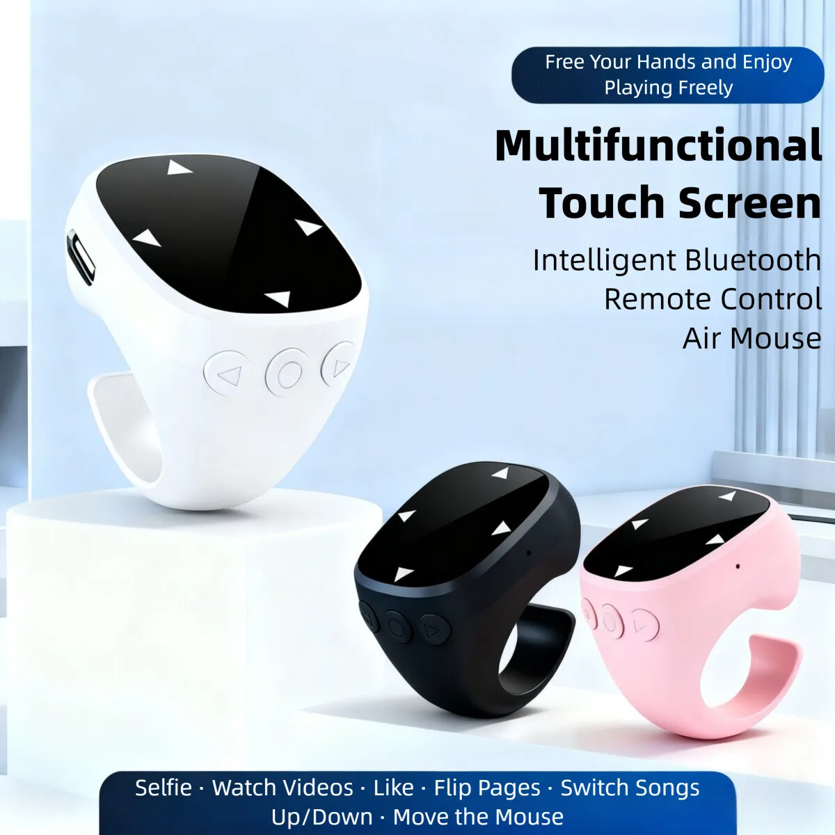 Remote Control Wireless Bluetooth Air Mouse TikTok Youtube Social Media Browsing Photo Taking Mice For Android IOS Tablet Laptop