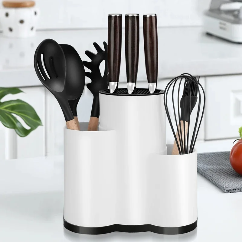 Christmas Stocking Stuffers, Kitchen Knife Holder & Utensil Stand, PP Flatware Drainer, Spoon Fork Storage Box Organizer Rack
