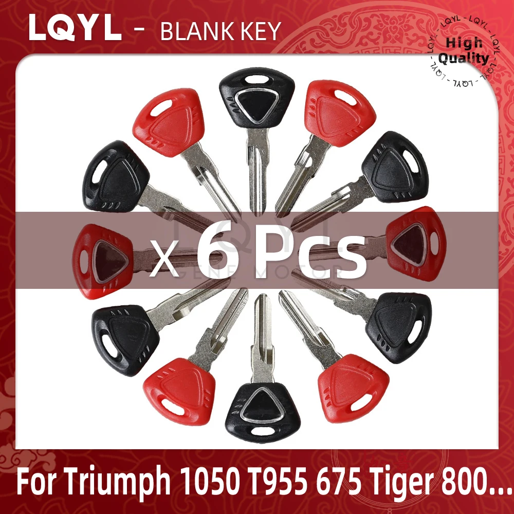 

6Pcs Blank Key Motorcycle Replace Uncut Keys For Triumph 1050 T955 Street Triple 600 675 Tiger 800 T100 T900 T800 T 100 120 900