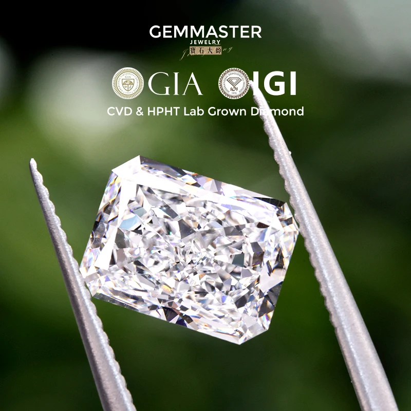 

Radiant Diamond CVD HPHT 1ct 3ct 5ct 10ct Lab Diamond GIA IGI certificate DEF VVS Real Loose Lab Grown Diamond