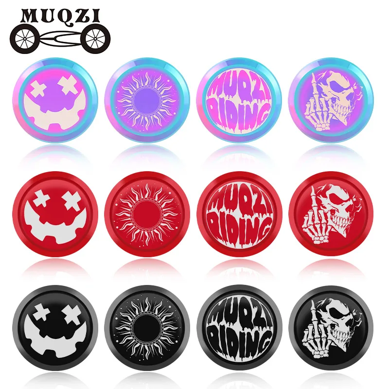 MUQZI 2 قطعة غطاء نهاية مقود الدراجة الجبلية الطريق دراجة سبائك الألومنيوم مقود القبضات سدادة طرفية يغطي أجزاء الدراجات #4