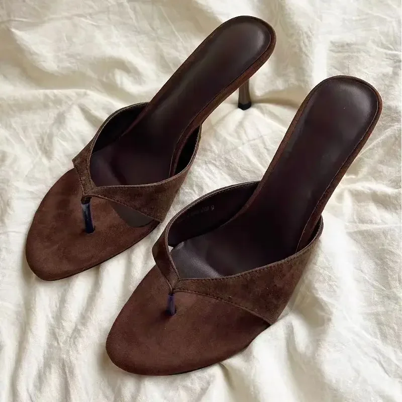 2023 Zomer Vrouwen Hoge Hak Muilezels Slippers Mode Ondiepe Slip Op Jurk Slides Jurk Street Style Slingback Schoenen