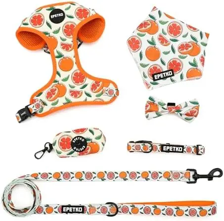 

Набор шлеек для собак мелких пород с мягкой сеткой, регулируемый, удобный.