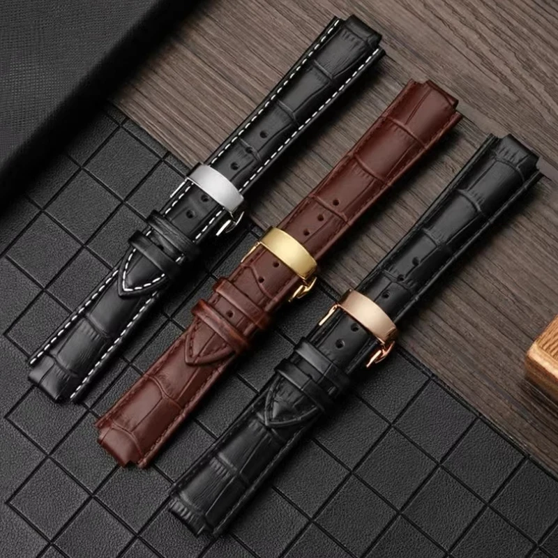 21mm 24mm Cowhide Leather Watchband For Maserati Trident Series R8821108025 Raised Calfskin Watch Strap Men Women Bracelet