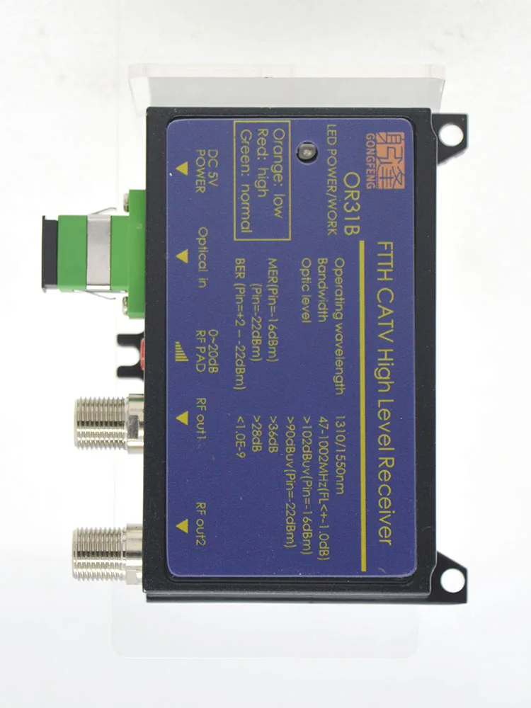 Imagem -03 - Fttb Catv Mini nó Receptor Óptico Conversor Wdm Triplexer Minimode Nível de Saída rf 102dbuv Eua Fonte de Alimentação Fábrica Atacado