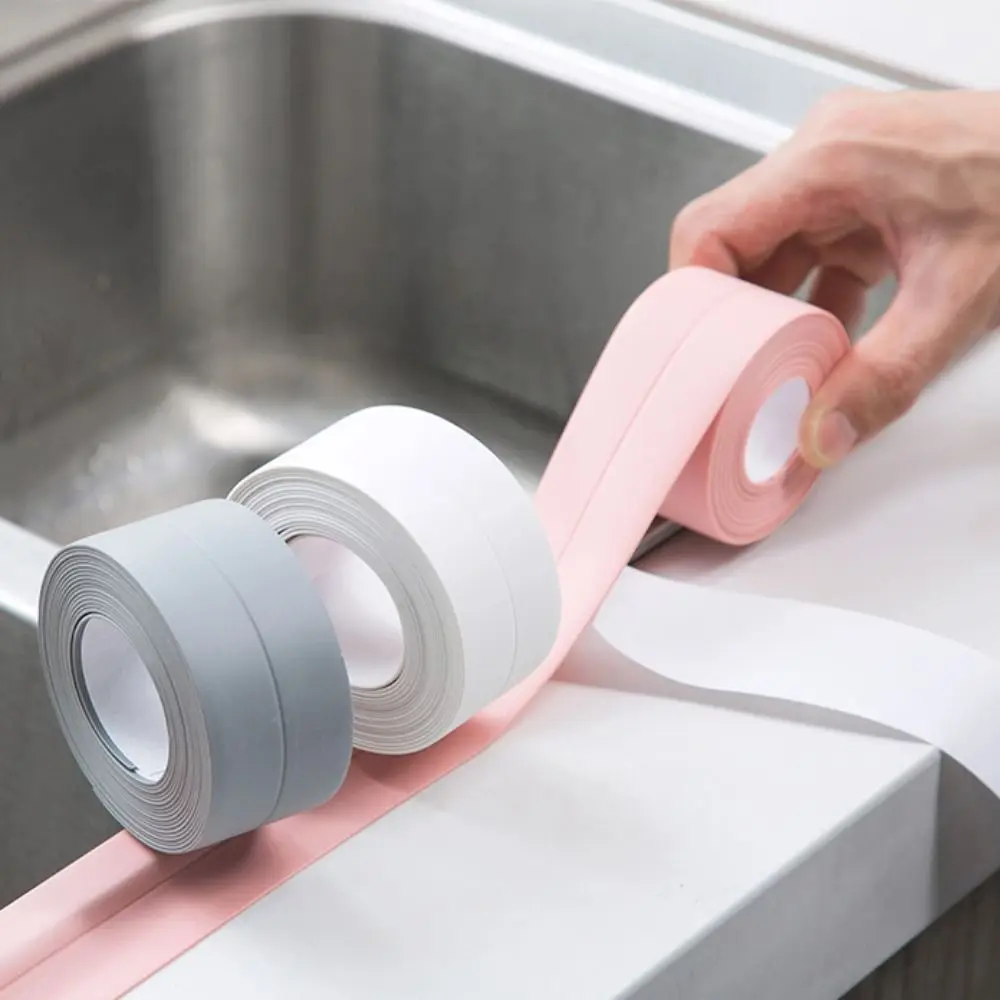 Autohesion Waterproof Kitchen Tape Antifungal Beauty Seam Adhesive Sealing Strip Tape Antifouling PVC Seal Caulk Strip Toilet