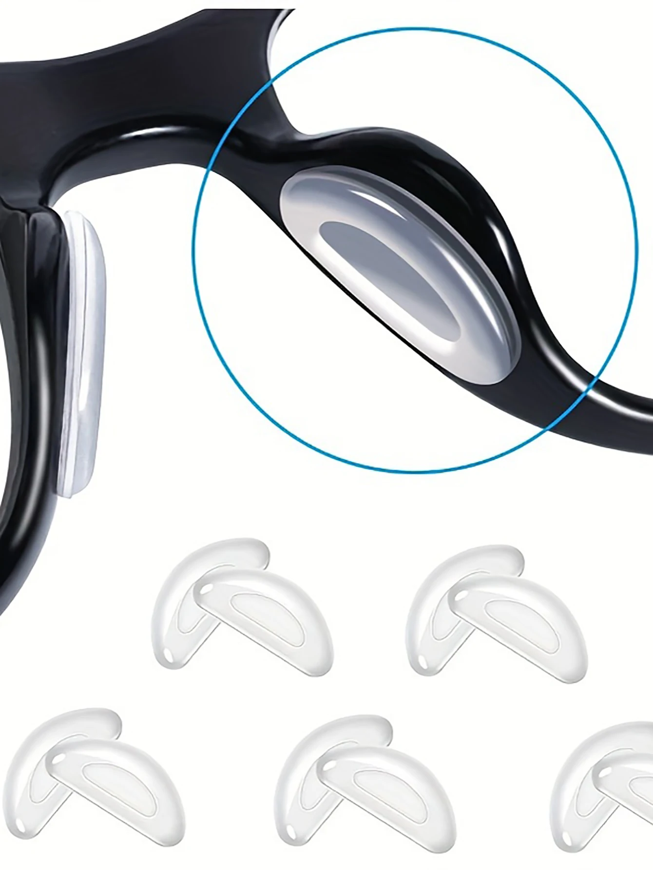 2/5 Paare/Packungen Selbstklebende Brillen-Nasenpads Anti-Rutsch-Stick auf Silikon-Nasenpads für Sonnenbrillen Dünne Nasenpads Brillenzubehör – Detail 2