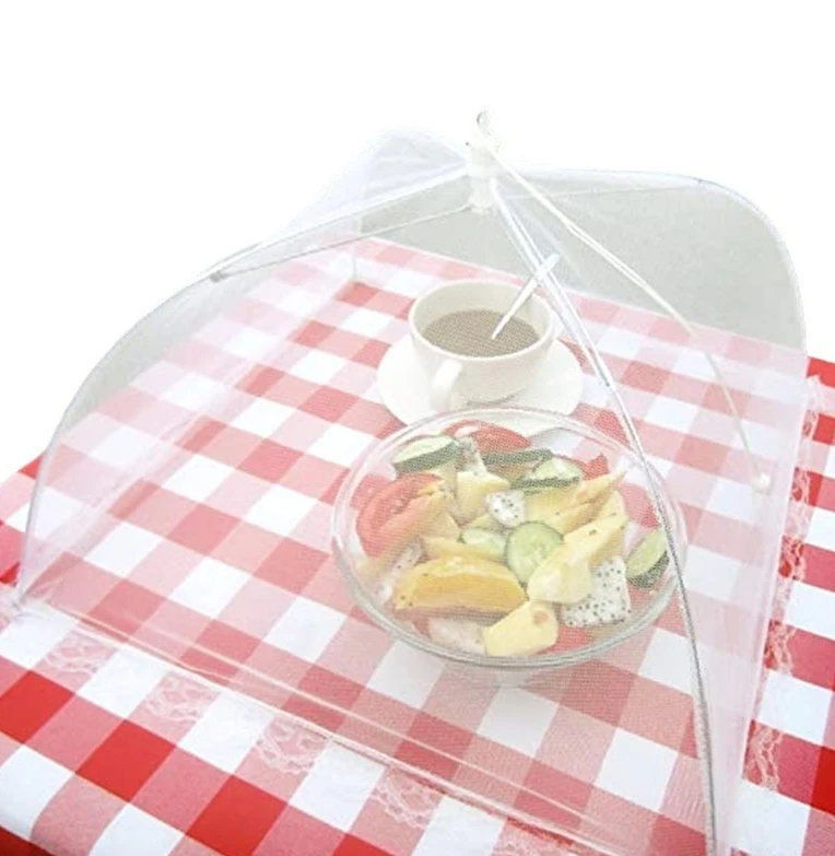 Atmungsaktive, faltbare Lebensmittelabdeckung aus Netzgewebe, fliegen- und mückenabweisend, für Mahlzeiten, Gemüse, Obst, Küchenzubehör – Detail 3
