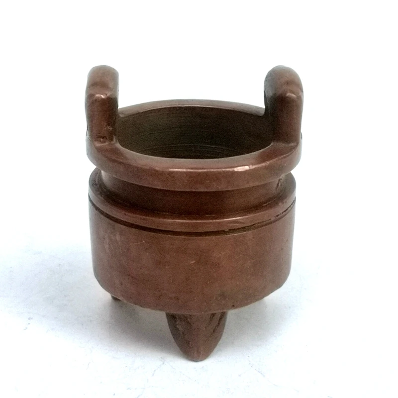 YIZHU CULTUER ART Size 5.3 × 4.1 cm Collection Old China Bronze Carving Smoked Incense Burner Family Decoration