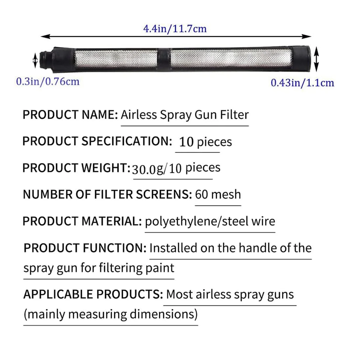 A80I246385 246384 287032 Airless Spray Filter Screen Set for Graco 390 395 490 495 595 3400 Sprayers