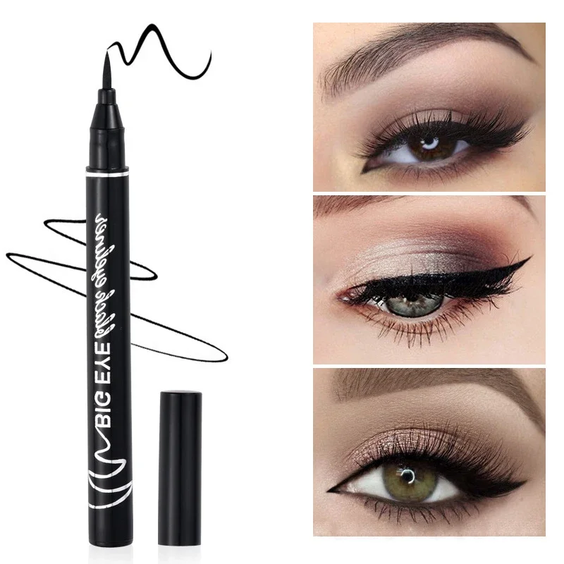 1/2/3szt Eyeliner Czarny Eyeliner w płynie Wodoodporny Szybkoschnący Gąbka do oczu Ołówek do makijażu dla kobiet Kosmetyki Tanie