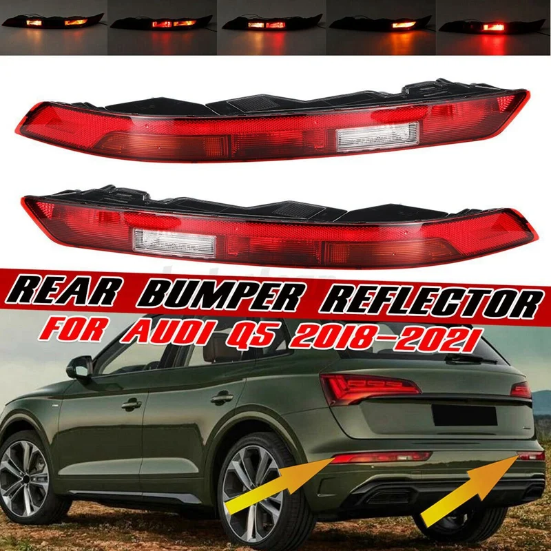 

Left & Right Rear Bumper Lower Tail Light Brake Stop Lamp For- Q5 2018 2019 2020 2021 80A945069A 80A945070A