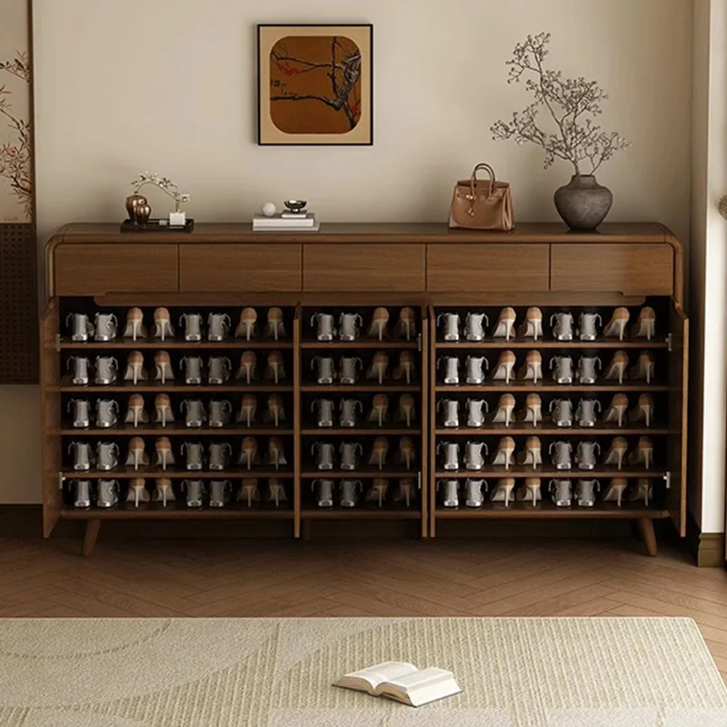 

Wooden Display Shoe Cabinet Organizer Storage Mobile Entrance Hall Living Room Shoe Shelf Modern Muebles Entrance Furniture