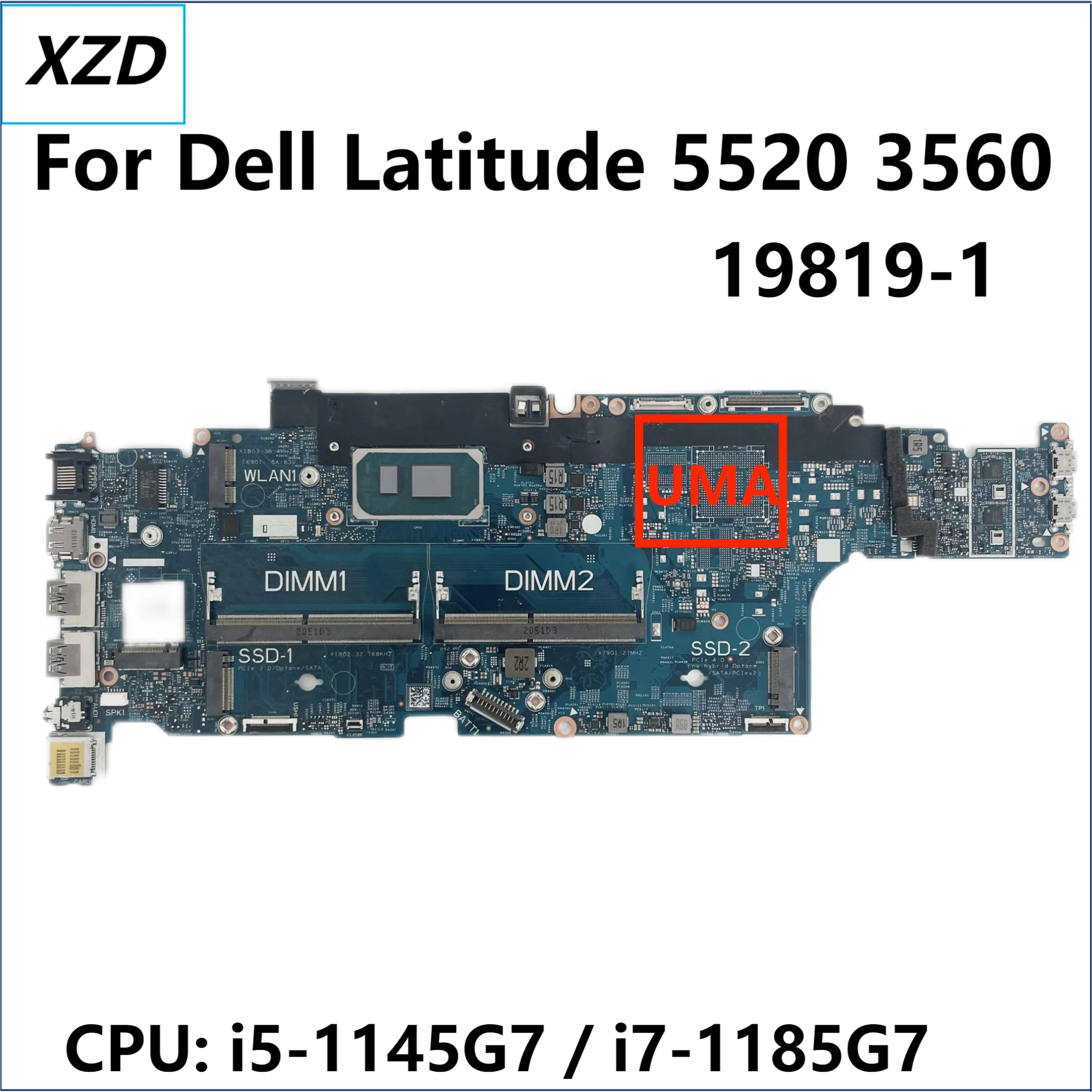 

19819-1 Mainboard For Dell Latitude 5520 3560 Laptop Motherboard CPU: I5 I7 UMA 100% Test OK