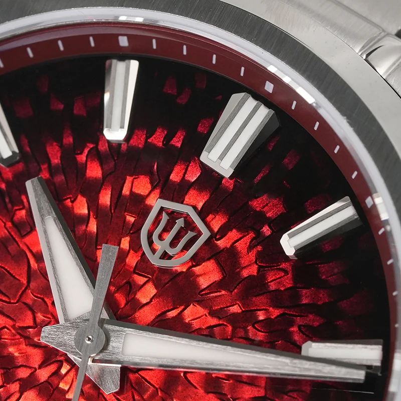 Watchdives wd0003c gelo crack dial relógio de quartzo vh31 movimento varredura luminoso relógio de luxo safira 100m à prova dwaterproof água relógio de pulso masculino