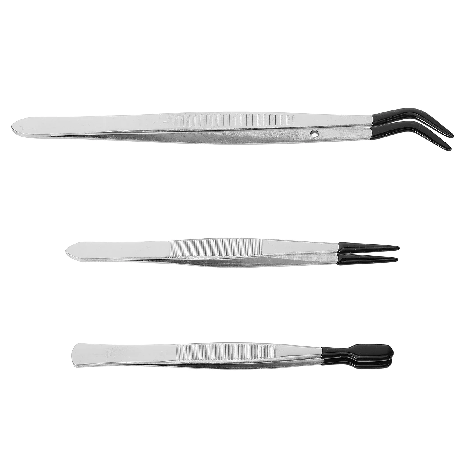 3 szt. Pęsety do znaczków ze stali nierdzewnej, lekkie, ergonomiczne, wielofunkcyjne zestawy pęset do kolekcjonowania znaczków, rękodzieła jubilerskiego, rzęs